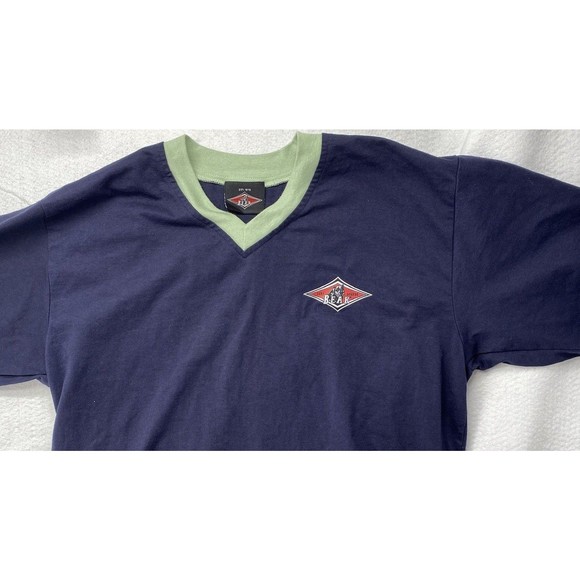 Bear Surfboards Logo T-Shirt Dark Blue Surf Shirt Retro V Neck Vintage Large - Picture 3 of 7